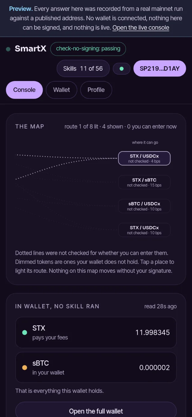 The map on a phone, swiped across to the places your tokens could go