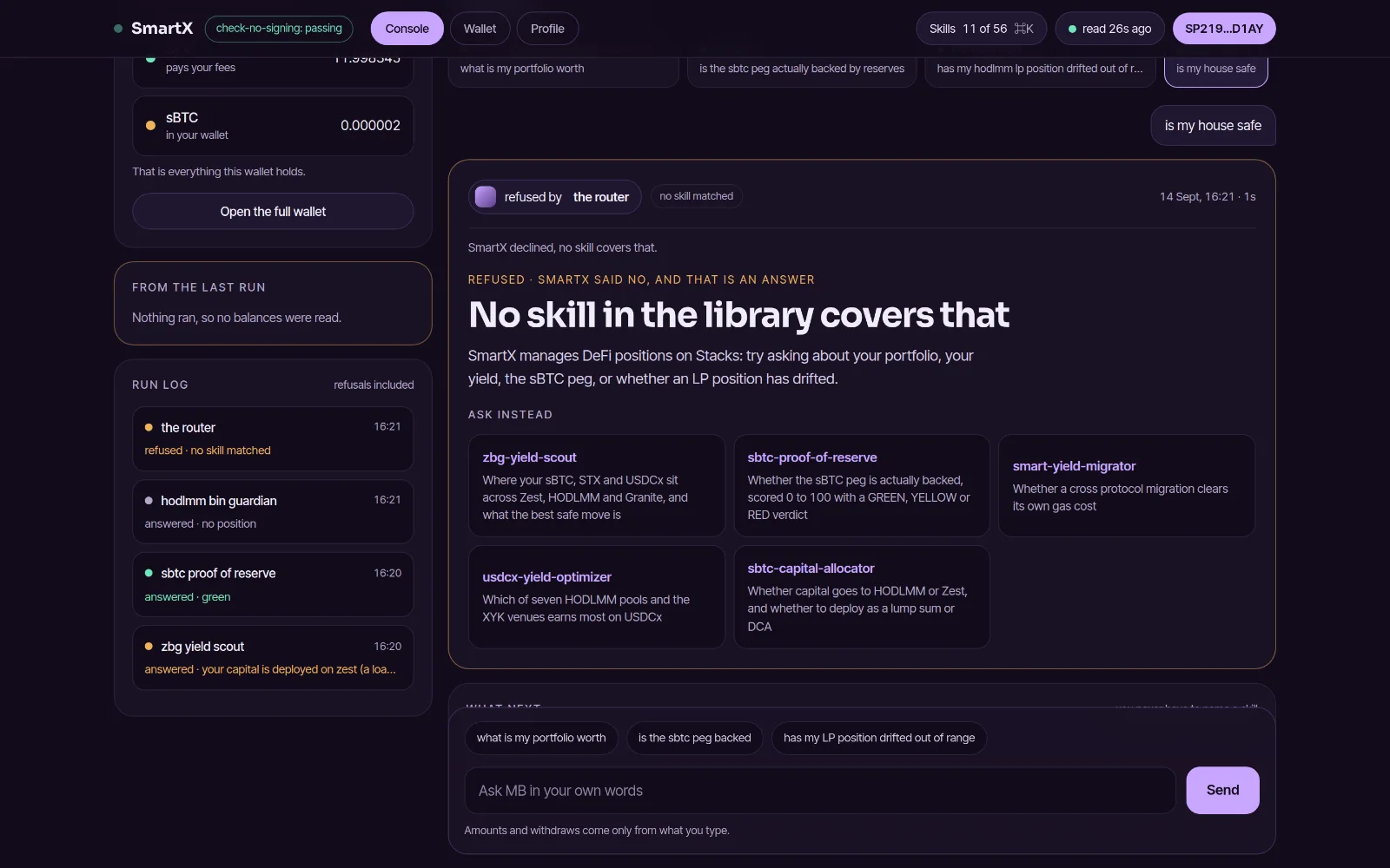 The refusal card, offering skills to ask instead